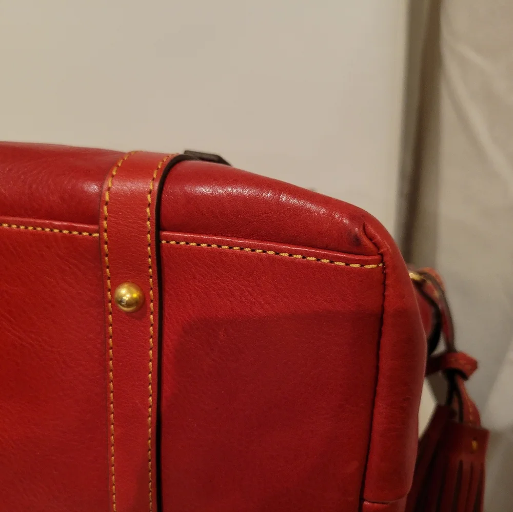 NWT Dooney & Bourke Red Florentine Bristol Satchel - Picture 9 of 11